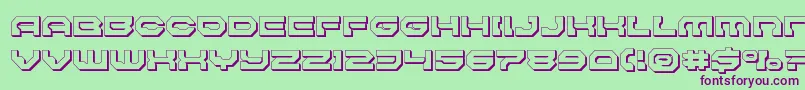 Pulsarclasssolid3D Font – Purple Fonts on Green Background