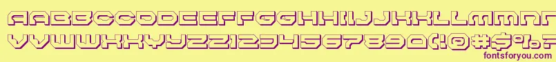Pulsarclasssolid3D Font – Purple Fonts on Yellow Background