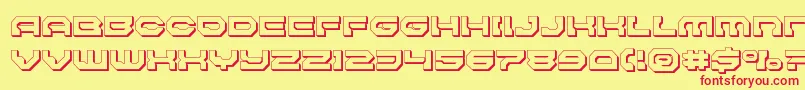 Pulsarclasssolid3D Font – Red Fonts on Yellow Background