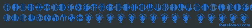 Monogramos Font – Blue Fonts on Black Background