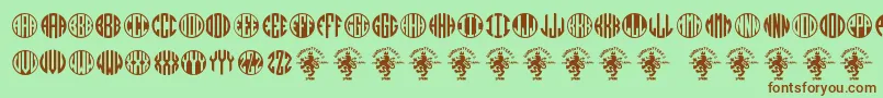 Monogramos Font – Brown Fonts on Green Background