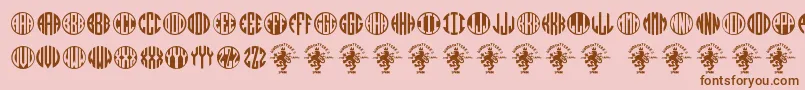 Monogramos Font – Brown Fonts on Pink Background