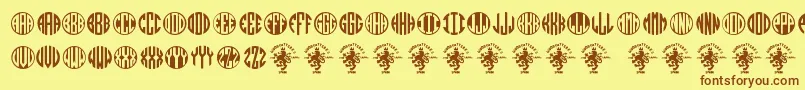 Monogramos Font – Brown Fonts on Yellow Background
