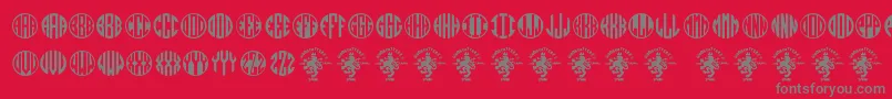 Monogramos Font – Gray Fonts on Red Background