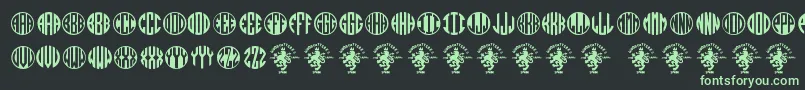 Monogramos Font – Green Fonts on Black Background