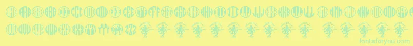 Monogramos Font – Green Fonts on Yellow Background