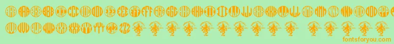 Monogramos Font – Orange Fonts on Green Background