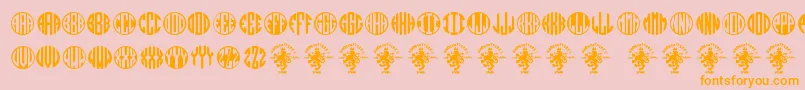 Monogramos Font – Orange Fonts on Pink Background