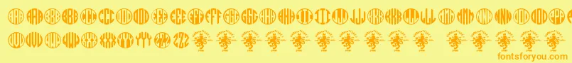 Monogramos Font – Orange Fonts on Yellow Background