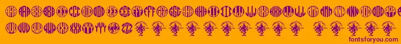 Monogramos Font – Purple Fonts on Orange Background