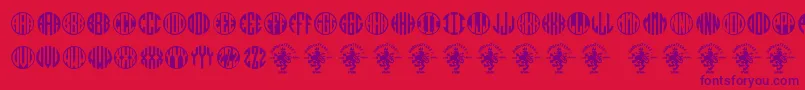 Monogramos Font – Purple Fonts on Red Background
