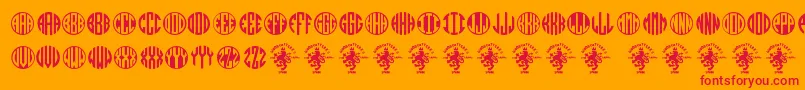 fuente Monogramos – Fuentes Rojas Sobre Fondo Naranja