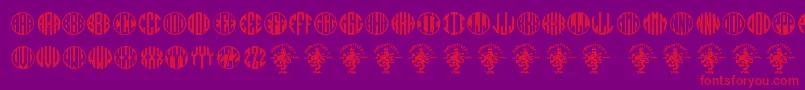 Monogramos Font – Red Fonts on Purple Background