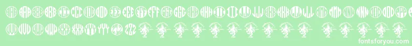 Monogramos Font – White Fonts on Green Background