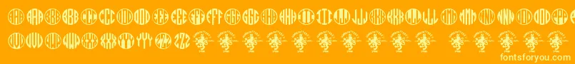Monogramos Font – Yellow Fonts on Orange Background