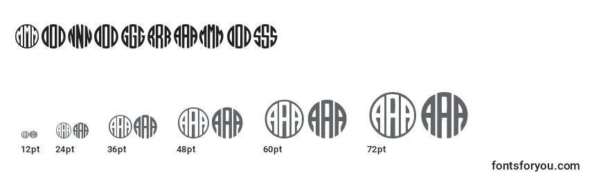 Größen der Schriftart Monogramos