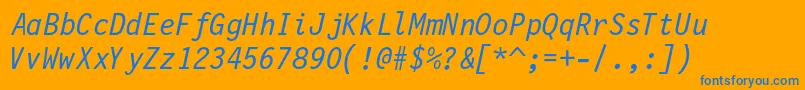 Lettrgoth12cbtItalic Font – Blue Fonts on Orange Background