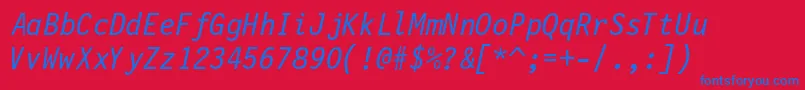 Lettrgoth12cbtItalic Font – Blue Fonts on Red Background