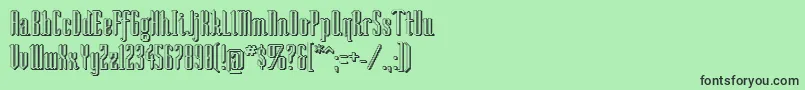 フォントSoshad – 緑の背景に黒い文字