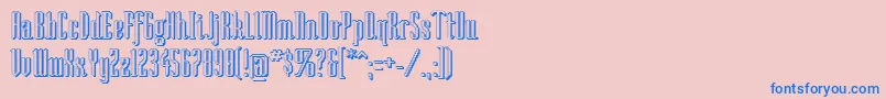 フォントSoshad – ピンクの背景に青い文字