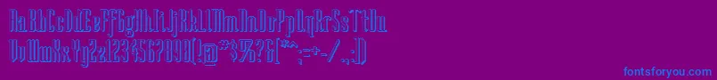 フォントSoshad – 紫色の背景に青い文字