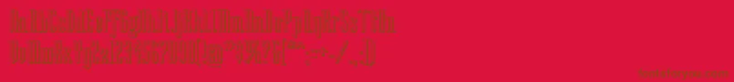フォントSoshad – 赤い背景に茶色の文字