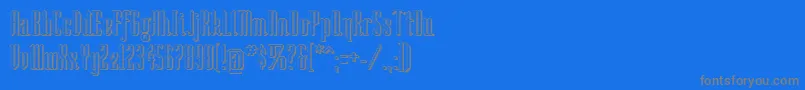 フォントSoshad – 青い背景に灰色の文字
