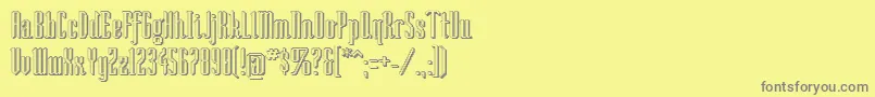 Soshad-fontti – harmaat kirjasimet keltaisella taustalla