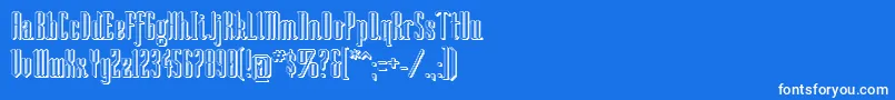 フォントSoshad – 青い背景に白い文字