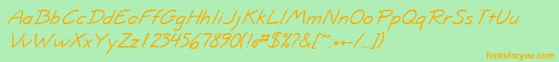InformaSsiItalic Font – Orange Fonts on Green Background