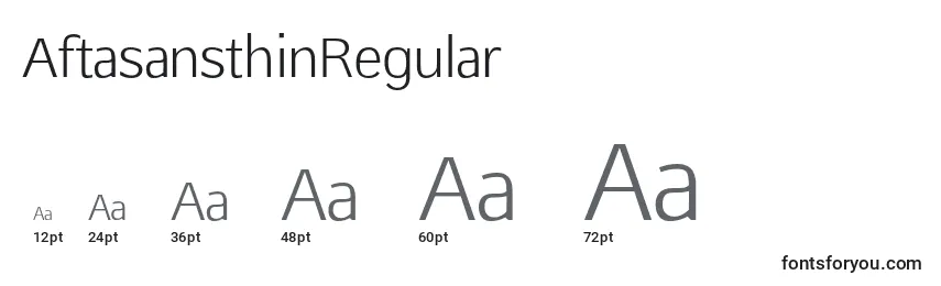 Размеры шрифта AftasansthinRegular