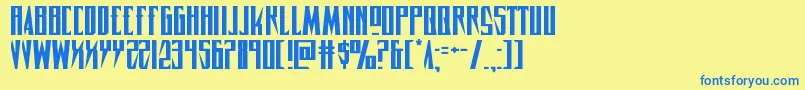 フォントTimberwolfexpand2 – 青い文字が黄色の背景にあります。