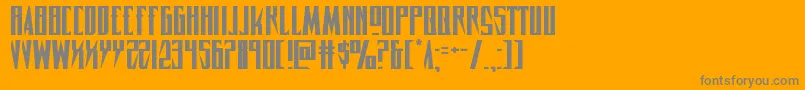 Timberwolfexpand2-Schriftart – Graue Schriften auf orangefarbenem Hintergrund