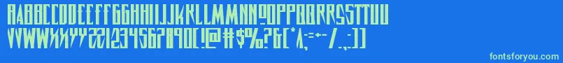 Timberwolfexpand2 Font – Green Fonts on Blue Background