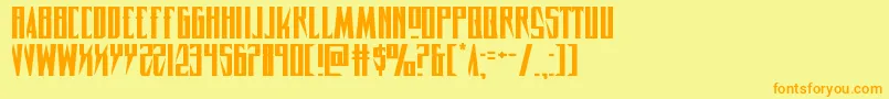 フォントTimberwolfexpand2 – オレンジの文字が黄色の背景にあります。