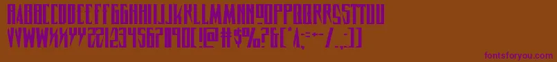 Timberwolfexpand2-Schriftart – Violette Schriften auf braunem Hintergrund