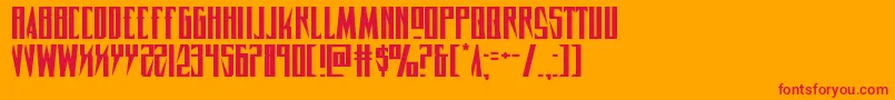 Timberwolfexpand2 Font – Red Fonts on Orange Background