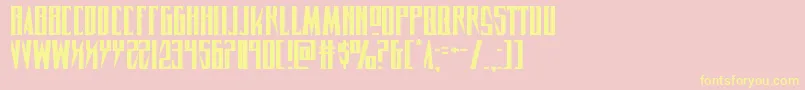 Timberwolfexpand2-Schriftart – Gelbe Schriften auf rosa Hintergrund