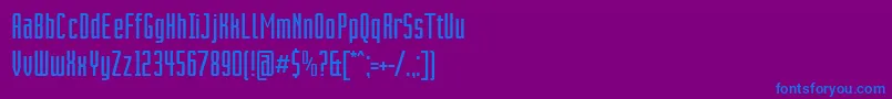 フォントVixarAsci – 紫色の背景に青い文字