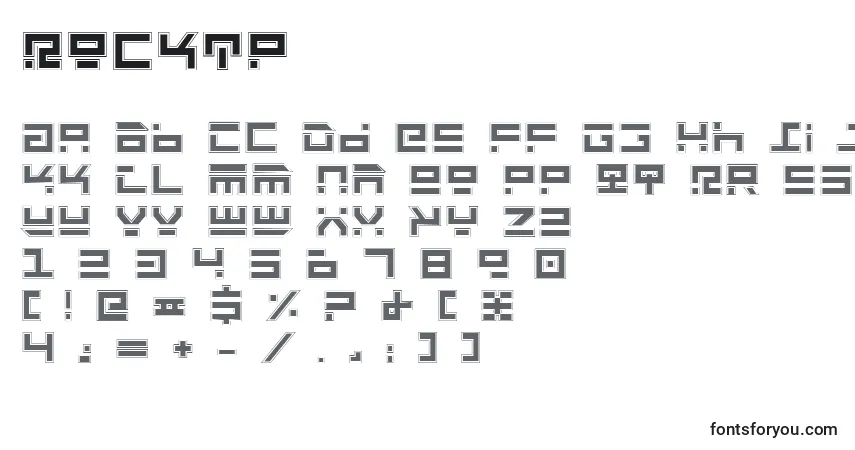 A fonte Rocktp – alfabeto, números, caracteres especiais