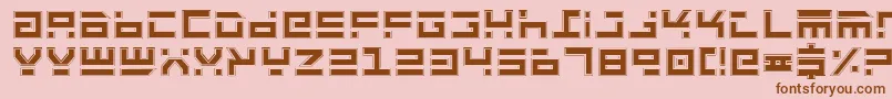 Rocktp-Schriftart – Braune Schriften auf rosa Hintergrund