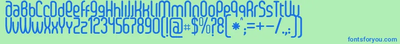 SenziBold-fontti – siniset fontit vihreällä taustalla