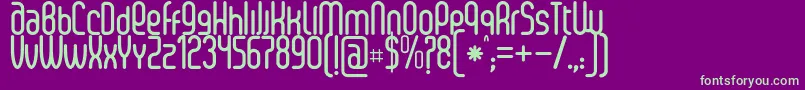 SenziBold-fontti – vihreät fontit violetilla taustalla