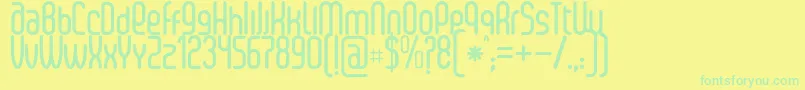SenziBold-fontti – vihreät fontit keltaisella taustalla