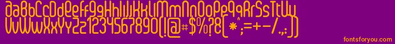 SenziBold-fontti – oranssit fontit violetilla taustalla