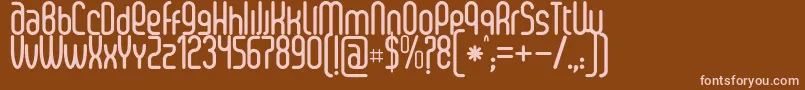 SenziBold-fontti – vaaleanpunaiset fontit ruskealla taustalla