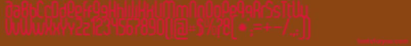 フォントSenziBold – 赤い文字が茶色の背景にあります。