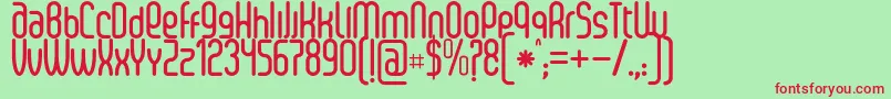 SenziBold-fontti – punaiset fontit vihreällä taustalla