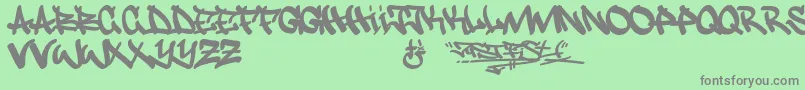 Justfist Font – Gray Fonts on Green Background