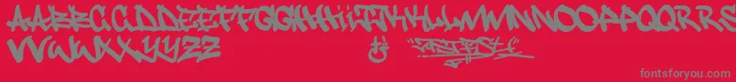 Justfist Font – Gray Fonts on Red Background